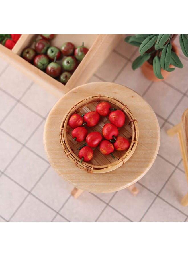 Miniature Clay Fruit Models 1:12 Scale Dollhouse DIY Decorations Toys Collectible Mini Food Models Realistic Miniature Crafts-Color:A Red For Apple.  - Image 1