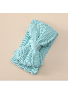 Double-Layer Bow Textured Baby Headband Sky Blue