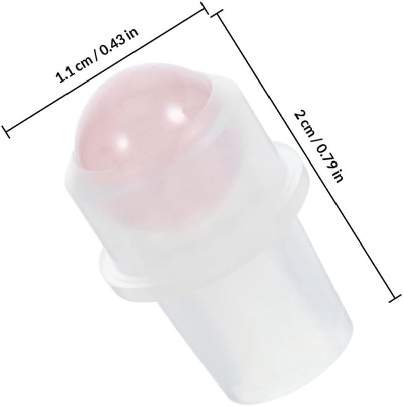 9pcs Small Rollers for Essential Oil Bottles 10ml Replacement Roller Balls with Natural Rose Quartz Heads for Roll on Bottles Suitable for Perfume and Aromatherapy Use - Image 2