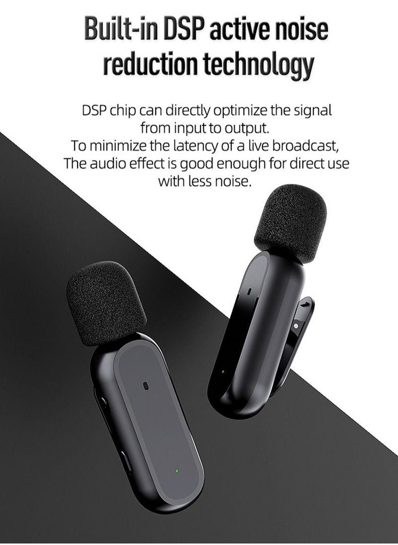 Generic Wireless Lavalier Microphone Portable Charging Box Audio and Video Recording Plug-and-Play Mic For iPhone Phones  - Image 5