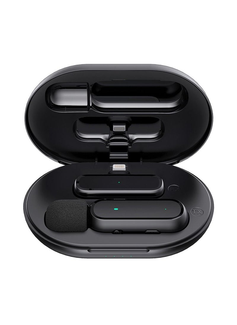 Generic Wireless Lavalier Microphone Portable Charging Box Audio and Video Recording Plug-and-Play Mic For iPhone Phones  - Image 1