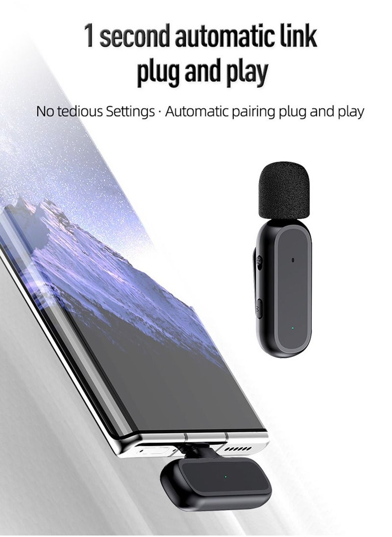 Generic Wireless Lavalier Microphone Portable Charging Box Audio and Video Recording Plug-and-Play Mic For iPhone Phones  - Image 2