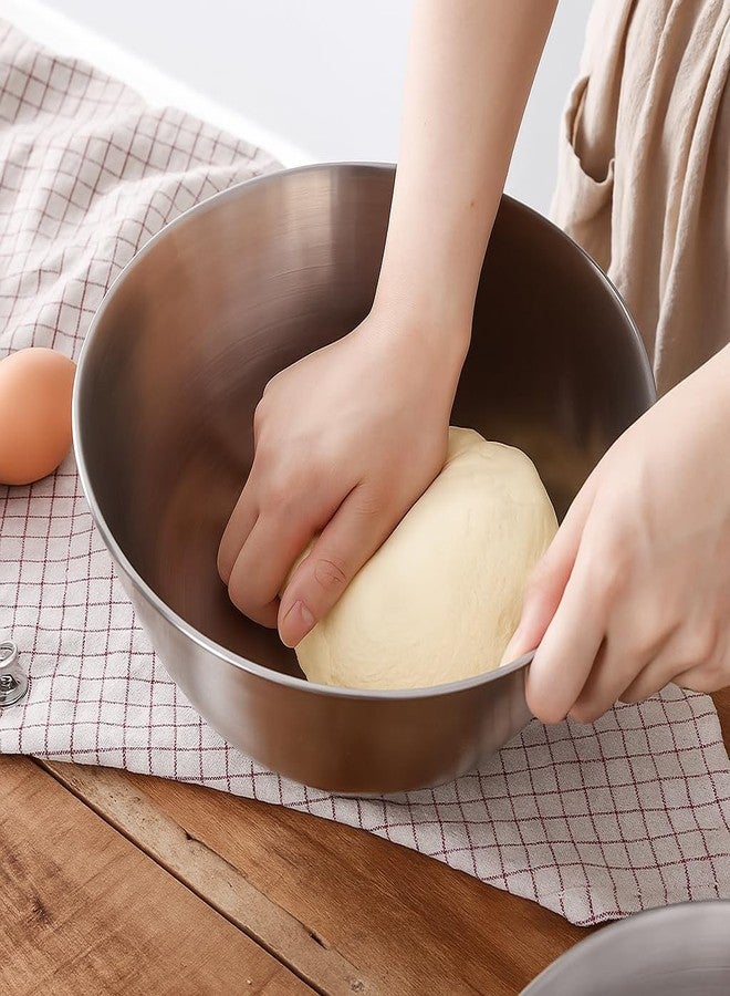 Kruvad عبوة كروفاد من قطعتين: وعاء غسيل أرز ومصفاة من الفولاذ المقاوم للصدأ، سلة خضراوات دقيقة المسام، وعاء خلط، غسالة حبوب للفواكه والمعكرونة والعدس والسباغيتي، متينة، قابلة للغسل في غسالة الأطباق. - Image 4