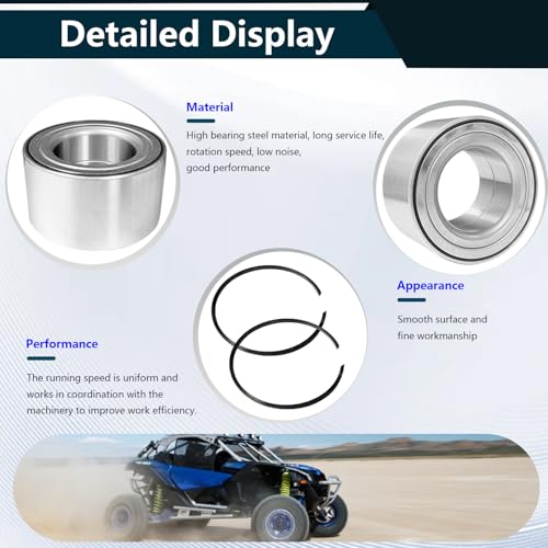 BIGLKNM Front/Rear Wheel Bearing Kit Compatible with Can-Am Maverick X3 Max Turbo R 2019-2023 OEM# 293350151 293350109 293350129-2 Pack - Image 4