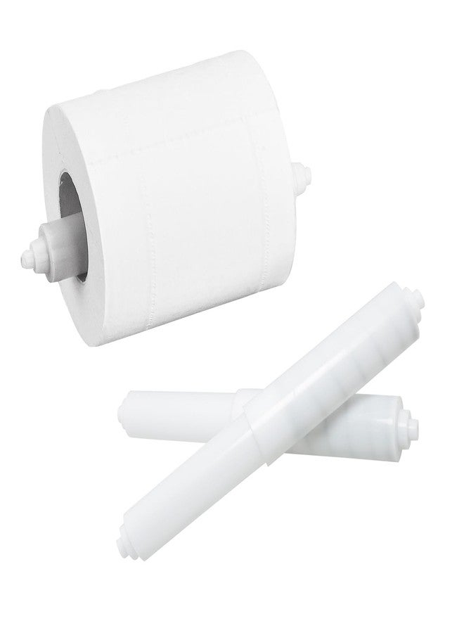 MEETOOT 6PCS 6.1Inch/15.5CM Plastic Spring Loaded Toilet Roll Holder Replacement Toilet Roll Holder Spring Loaded Replacement Lever White Roll Spindle Suitable for Simple Paper Roll Replacement - Image 3