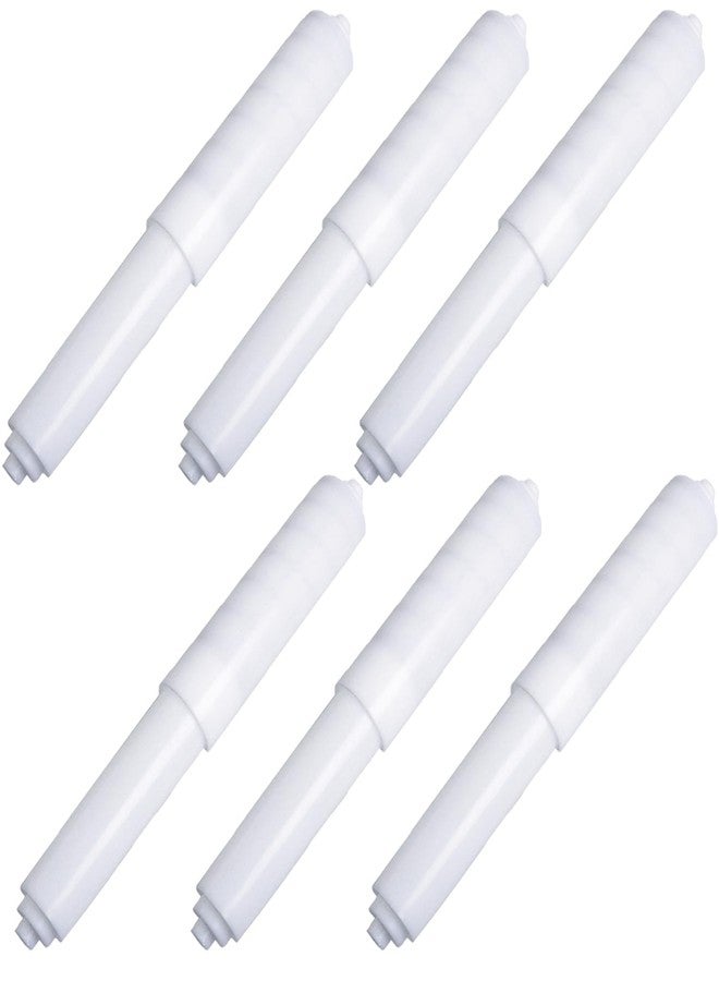 MEETOOT 6PCS 6.1Inch/15.5CM Plastic Spring Loaded Toilet Roll Holder Replacement Toilet Roll Holder Spring Loaded Replacement Lever White Roll Spindle Suitable for Simple Paper Roll Replacement - Image 1