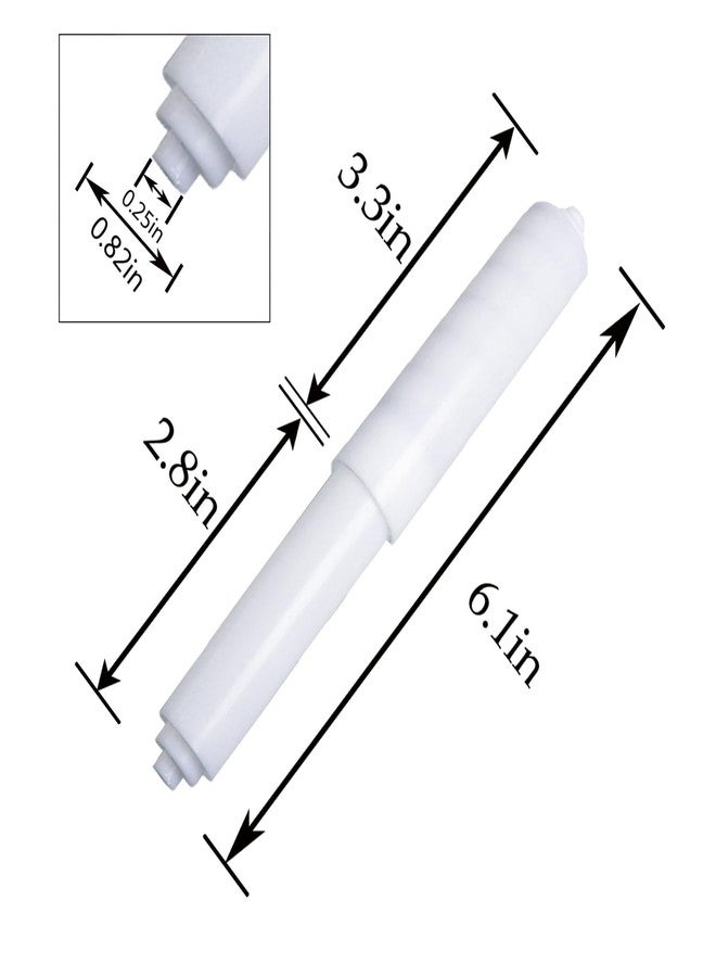 MEETOOT 6PCS 6.1Inch/15.5CM Plastic Spring Loaded Toilet Roll Holder Replacement Toilet Roll Holder Spring Loaded Replacement Lever White Roll Spindle Suitable for Simple Paper Roll Replacement - Image 2