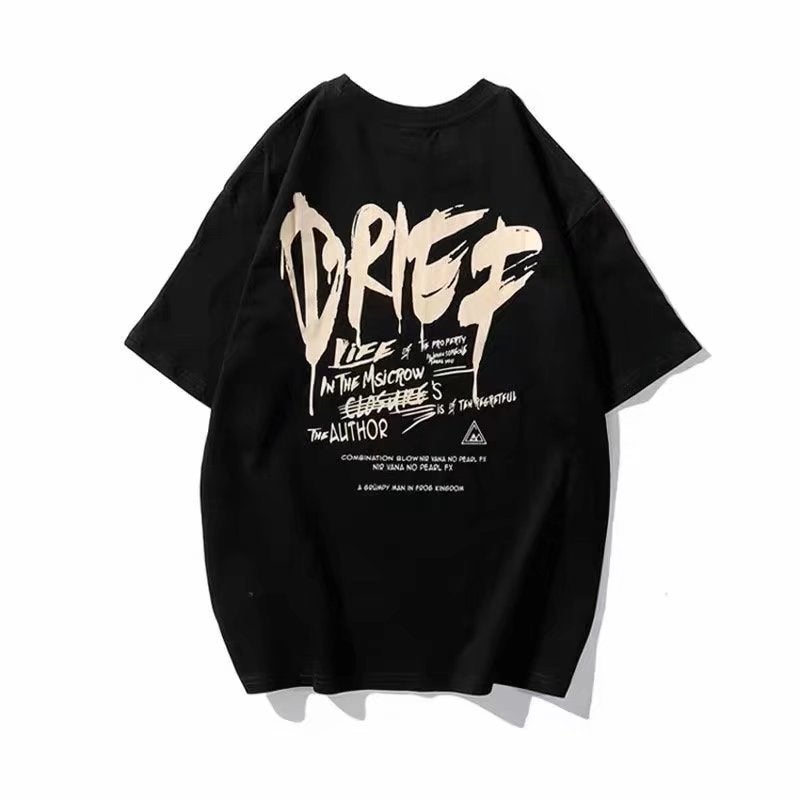 2022 Printed Short-Sleeved T-Shirt Men'S Loose Fashion Brand Hip Hop Half-Sleeved Shirt Korean Style Ins All-Match Half-Sleeve - Image 5