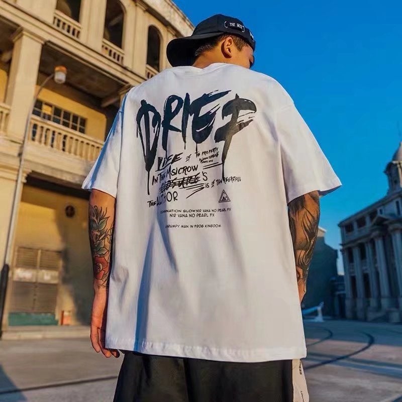2022 Printed Short-Sleeved T-Shirt Men'S Loose Fashion Brand Hip Hop Half-Sleeved Shirt Korean Style Ins All-Match Half-Sleeve - Image 2