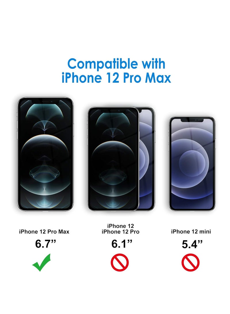 BORTONY iPhone 12 Pro Max Case Cover Magnetic Support Wireless Charging Full-Body Protective Cover with Camera Lens Protection Cover For iPhone 12 Pro Max - Image 2