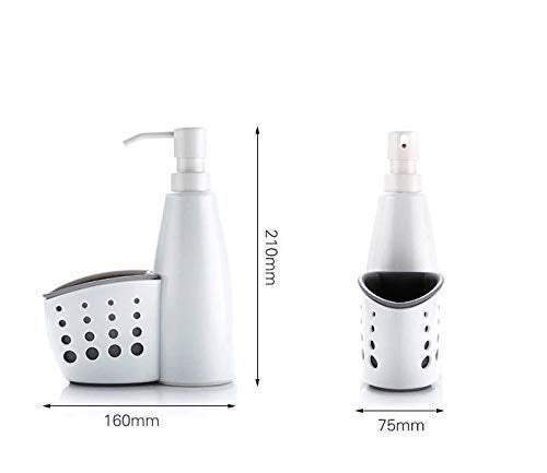 Skyzone 2 in 1 Sink Tidy Set Stand for Kitchen & Bathroom Sink Storage Organizer Soap Holder with Liquid Dispenser - Image 2