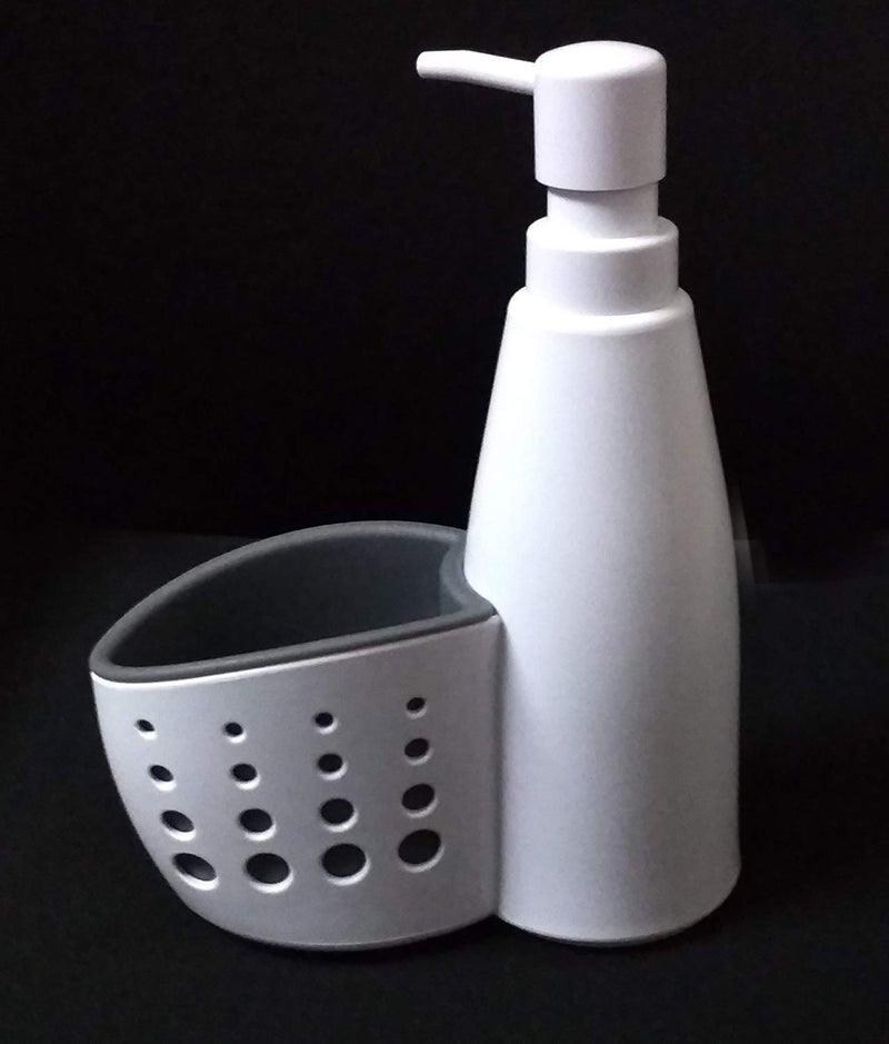 Skyzone 2 in 1 Sink Tidy Set Stand for Kitchen & Bathroom Sink Storage Organizer Soap Holder with Liquid Dispenser - Image 5