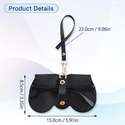 VIVUE 2 PCS Sunglasses Case Cover For Men & Women | PU Leather Eyewear Glasses Case With Hanging Strip For Bag | Snep Button Cover Protect Your Eyeglasses, Spectacles, Goggles, Organizer For Travel - Image 3