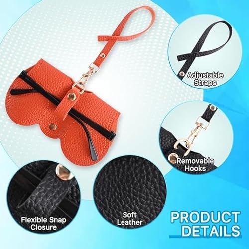 VIVUE 2 PCS Sunglasses Case Cover For Men & Women | PU Leather Eyewear Glasses Case With Hanging Strip For Bag | Snep Button Cover Protect Your Eyeglasses, Spectacles, Goggles, Organizer For Travel - Image 2