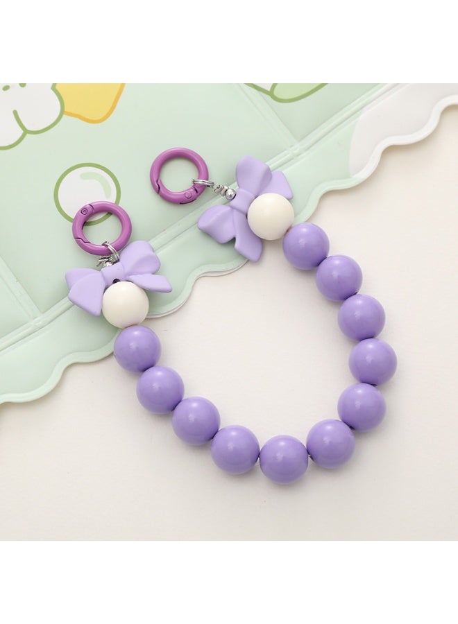 NIBEMINENT Phone Charm/ Chain Strap for Women Girls, Candy Acrylic Cell Phone Case Lanyard Wrist Strap，K962/Purple