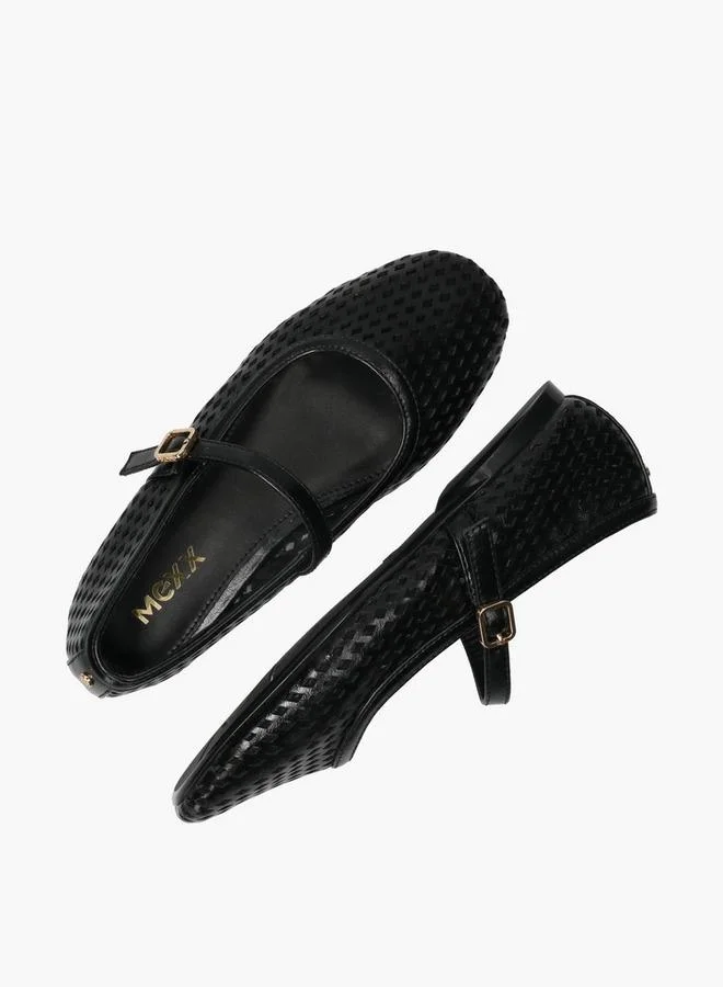 MEXX BLACK Women Tamarine Lemon Laser Cut Mary Jane Shoes for Women | Best Price UAE