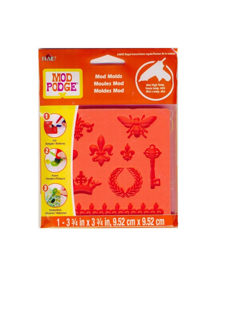 PLAID Mod Podge Mod Mold 3.75 inch x 3.75 inch Royal Icons  - Image 1