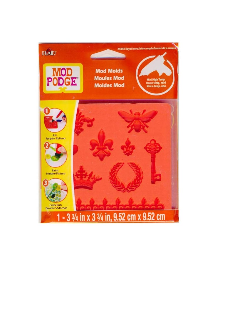PLAID Mod Podge Mod Mold 3.75 inch x 3.75 inch Royal Icons  - Image 3