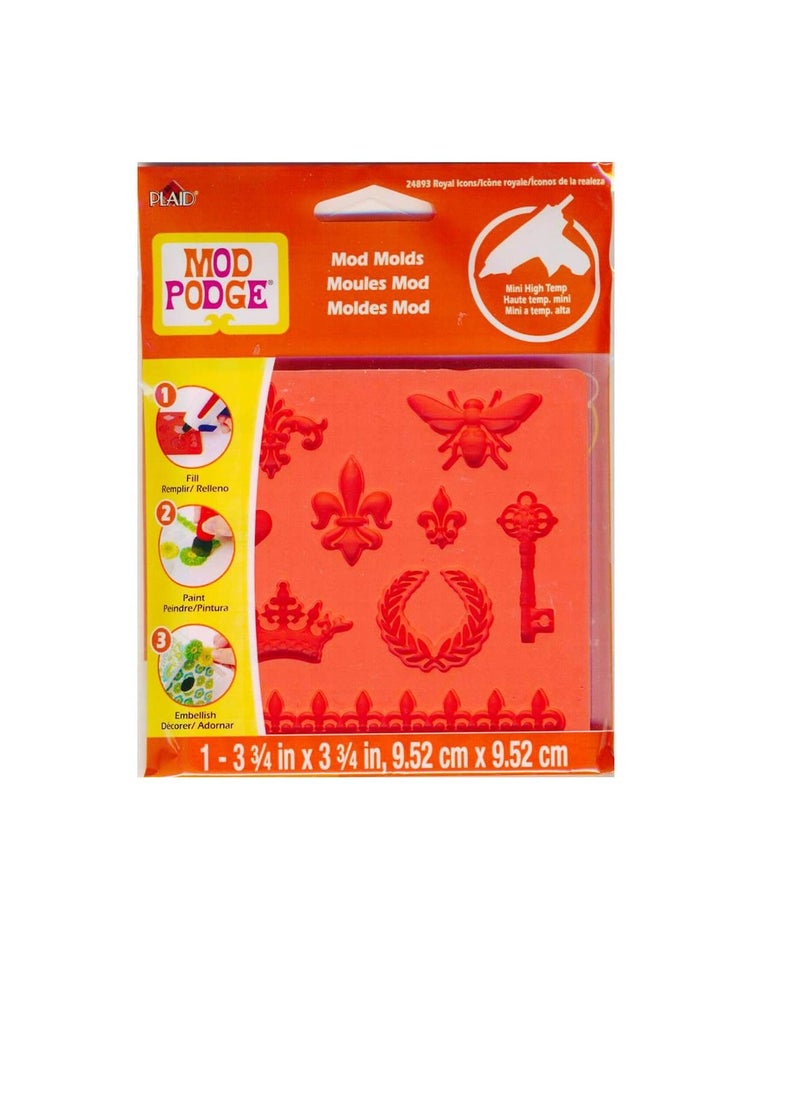 PLAID Mod Podge Mod Mold 3.75 inch x 3.75 inch Royal Icons  - Image 2