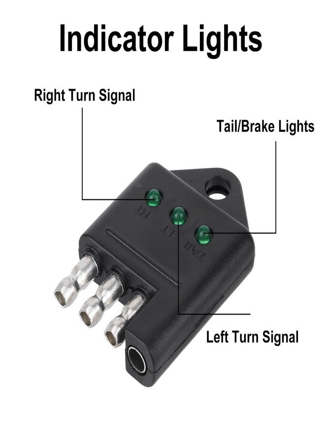 BTFO 4 Pin Trailer Plug Tester, 4-Way Flat Trailer Wiring Tester with LED Indicators for Wire Connector Brake Turn Signal & Tail Lights Quick Troubleshooting Essential Car Accessories Repair Kit - Image 5