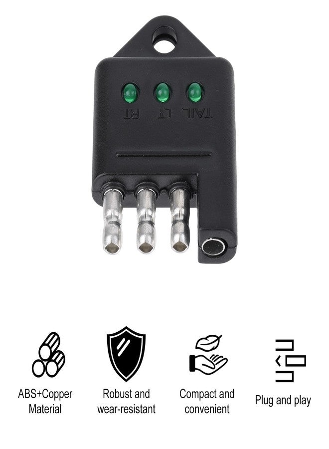 BTFO 4 Pin Trailer Plug Tester, 4-Way Flat Trailer Wiring Tester with LED Indicators for Wire Connector Brake Turn Signal & Tail Lights Quick Troubleshooting Essential Car Accessories Repair Kit - Image 3