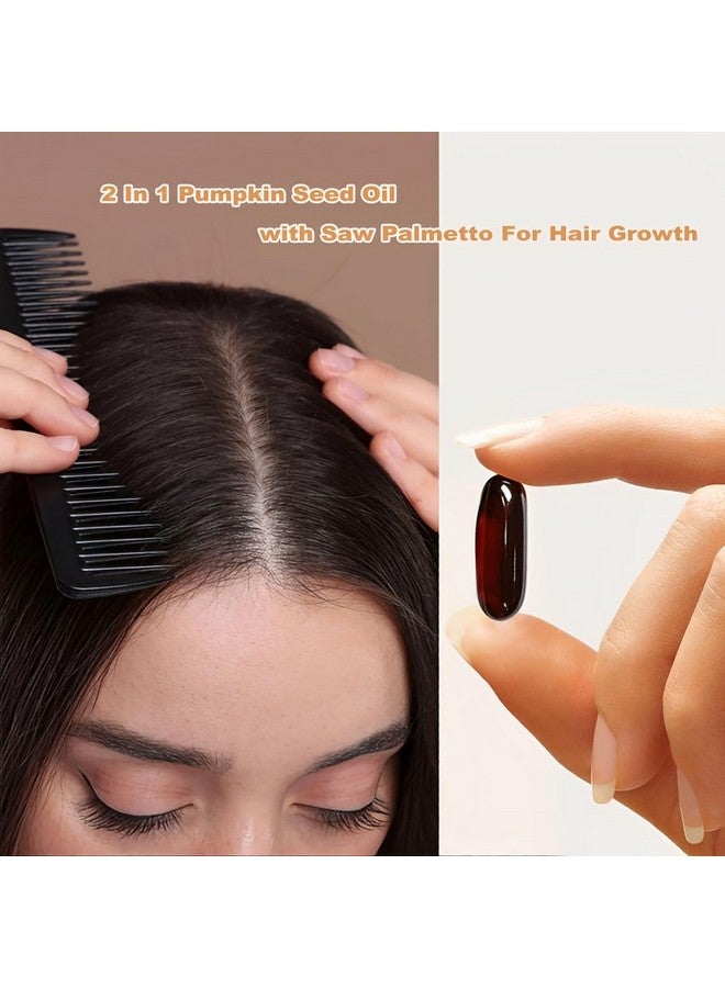 كبسولات زيت بذور اليقطين من Wvnscl، زيت بذور اليقطين 2 في 1 مع بالميتوسا لدعم نمو الشعر، 3000 ملغ من الجيلاتين الطري تدعم صحة الشعر، المسالك البولية، المثانة وصحة البروستاتا، خالي من الكائنات المعدلة وراثيًا، خالي من الغلوتين (1) - Image 3