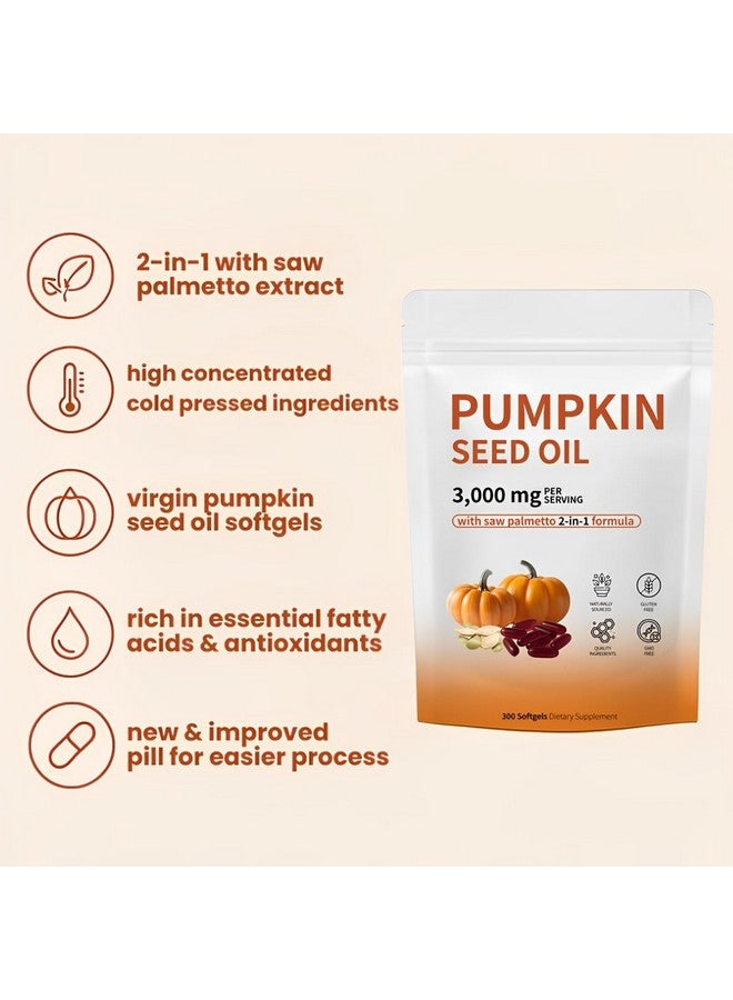 كبسولات زيت بذور اليقطين من Wvnscl، زيت بذور اليقطين 2 في 1 مع بالميتوسا لدعم نمو الشعر، 3000 ملغ من الجيلاتين الطري تدعم صحة الشعر، المسالك البولية، المثانة وصحة البروستاتا، خالي من الكائنات المعدلة وراثيًا، خالي من الغلوتين (1) - Image 4