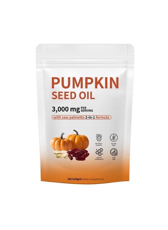 كبسولات زيت بذور اليقطين من Wvnscl، زيت بذور اليقطين 2 في 1 مع بالميتوسا لدعم نمو الشعر، 3000 ملغ من الجيلاتين الطري تدعم صحة الشعر، المسالك البولية، المثانة وصحة البروستاتا، خالي من الكائنات المعدلة وراثيًا، خالي من الغلوتين (1) - Image 1