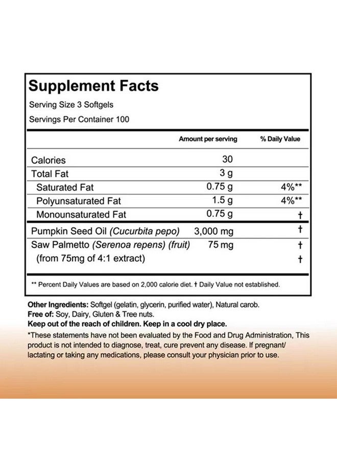كبسولات زيت بذور اليقطين من Wvnscl، زيت بذور اليقطين 2 في 1 مع بالميتوسا لدعم نمو الشعر، 3000 ملغ من الجيلاتين الطري تدعم صحة الشعر، المسالك البولية، المثانة وصحة البروستاتا، خالي من الكائنات المعدلة وراثيًا، خالي من الغلوتين (1) - Image 2