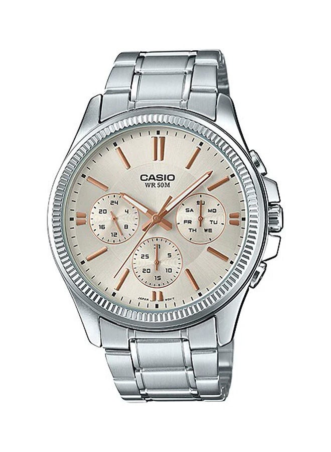 كاسيو ساعة يد من الاستانلس ستيل كرونوغراف MTP-1375D-7A2VDF - Image 1