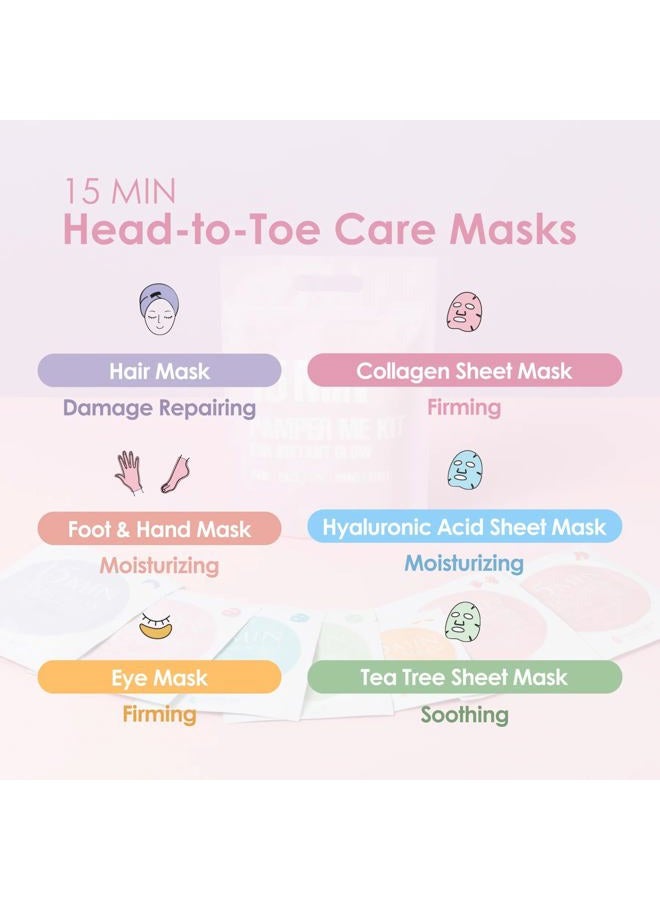 Naisture Spa Kit for Women-Korean Skincare Set Includes home spa essentials like a hair mask, hand and foot masks, eye mask, facial masks. Pamper yourself with 15 MIN PAMPER ME KIT by [] - Image 2
