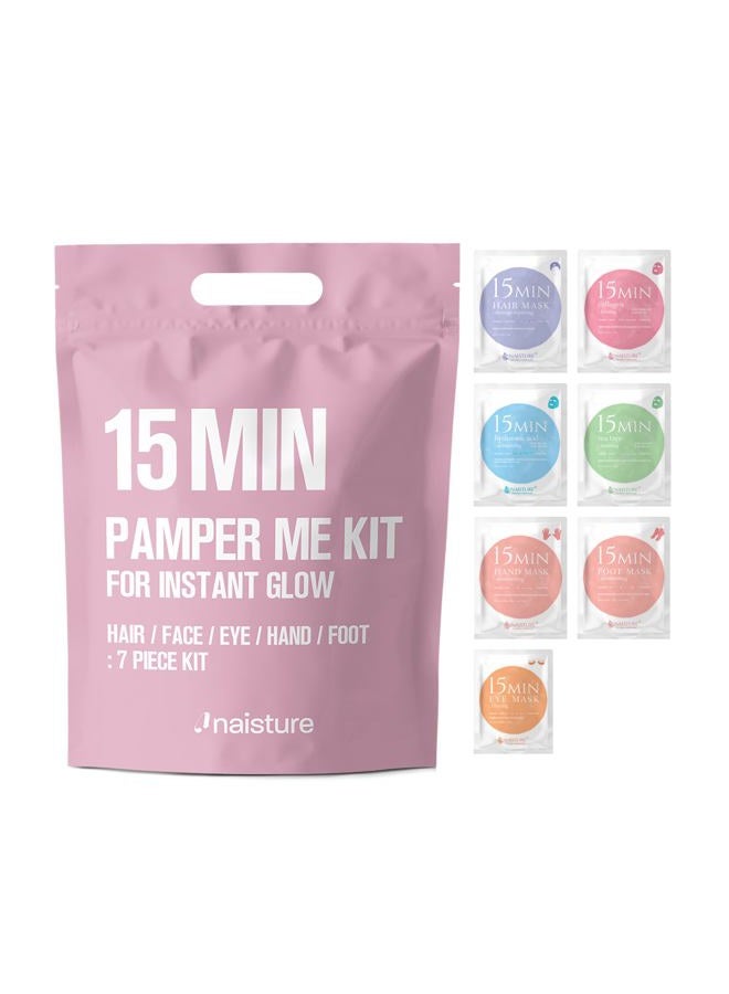 Naisture Spa Kit for Women-Korean Skincare Set Includes home spa essentials like a hair mask, hand and foot masks, eye mask, facial masks. Pamper yourself with 15 MIN PAMPER ME KIT by [] - Image 1