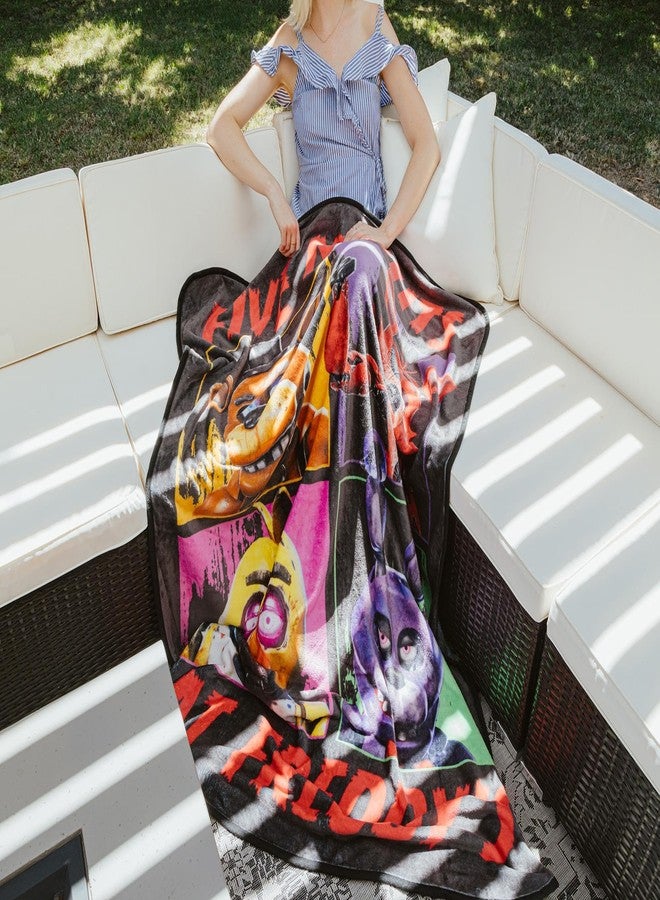 Five Nights at Freddy's بطانية رمي راشيل لشخصيات فايف نايتس آت فريدي | غطاء بوليستر ناعم للكنبة، السرير | 45 × 60 بوصة - Image 5