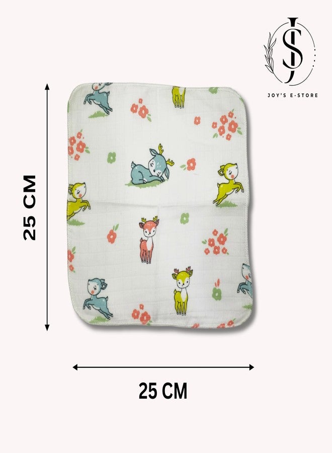 JOY'S E-STORE Muslin Cotton Baby Washcloths for Newborns | Ultra Soft, Absorbent, Reusable Face Towels | 25x25 cm | Pack of 6 | Soft Hankies for Babies - WCM42 Combo P4 - Image 5