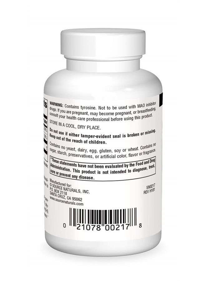 Source Naturals مكمل غذائي N-Acetyl L-Tyrosine - 120 قرصًا - Image 2
