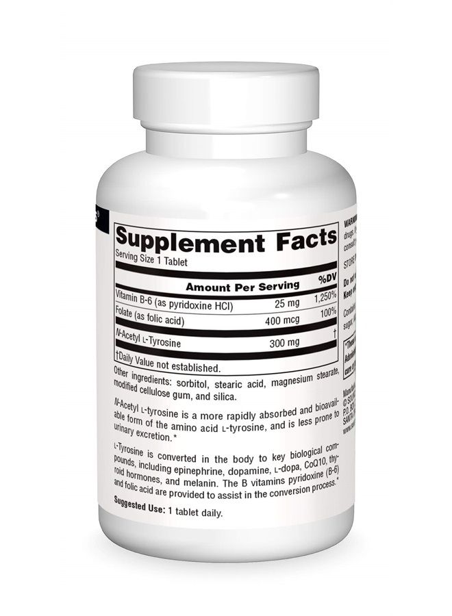 Source Naturals مكمل غذائي N-Acetyl L-Tyrosine - 120 قرصًا - Image 3