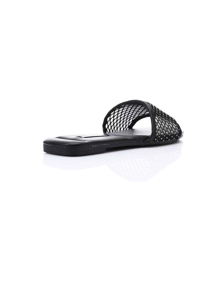 DejaVu Mesh Strass Wedge Slipper - Black - Image 2