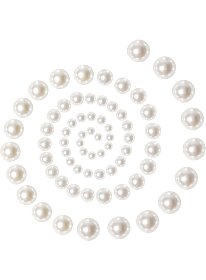 1000pcs Flat Back Pearls Nail Pearls Beads Half Round Pearl Glossy Beads White Mixed Sizes 4mm 6mm 8mm 10mm 12mm for DIY Crafts Wedding Dress Phone Case  - Image 1