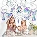 PERFQU 30 Pcs Mermaid Hanging Swirl Mermaid Party Decorations Mermaids Parties Supplies for Girls Ocean Ceiling Streamers for Mermaids Party Favors Baby Shower and Theme Birthday Parties Decoration - Image 2