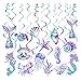 PERFQU 30 Pcs Mermaid Hanging Swirl Mermaid Party Decorations Mermaids Parties Supplies for Girls Ocean Ceiling Streamers for Mermaids Party Favors Baby Shower and Theme Birthday Parties Decoration - Image 4