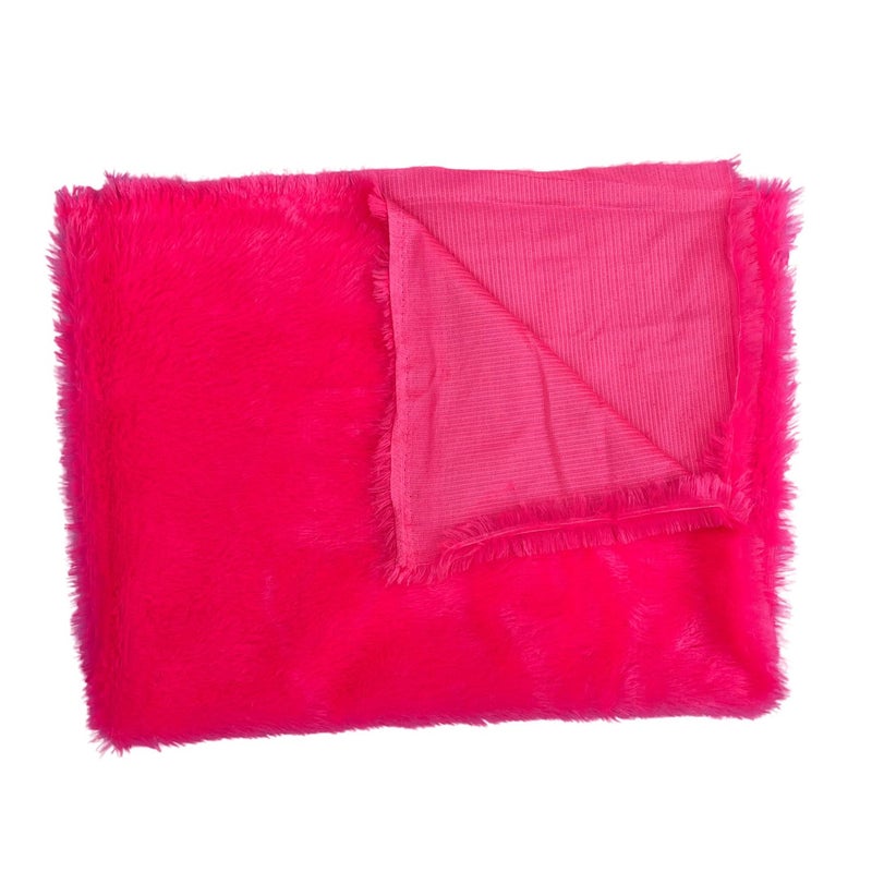 frilt 1/2 Meter Super Soft Fur Fabric for Photoshoot, Soft Toys, Costume, Decoration and Dress Making (Breadth 38 Inch and Length 32 Inch) (Dark Pink) - Image 2