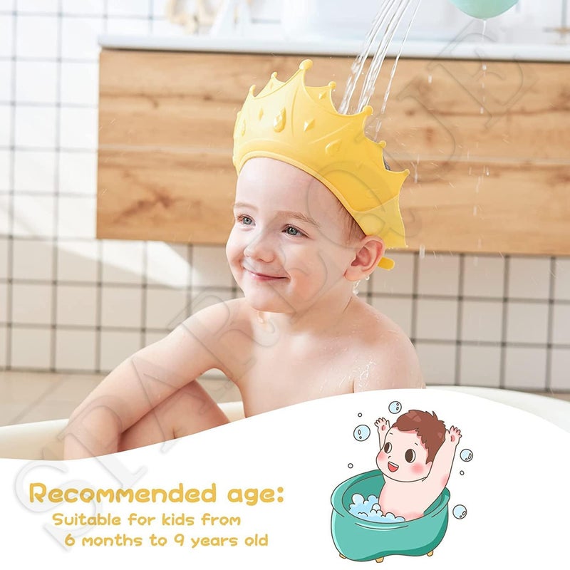 SPAREQUE Baby bath Shower Cap,Bath Visor hat for Eye and Ear wash Protection,Adjustable Silicone Bathing Crown Waterproof Shampoo hat for Washing Hair, Shower Bathing Protection Bath Cap for Toddler, Baby, Kids, Children - Image 3
