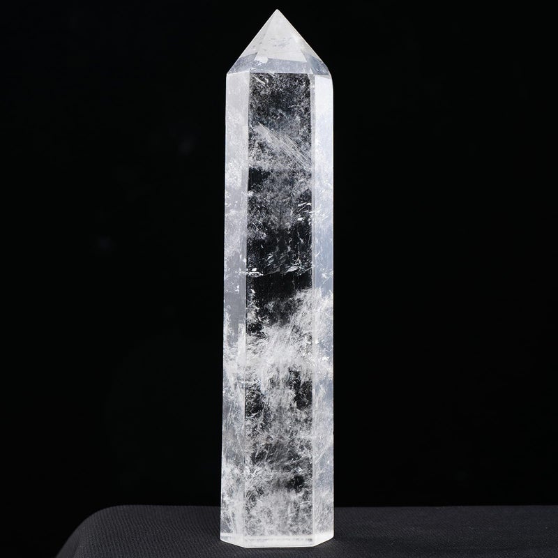 Runyangshi Large Clear Quartz Crystal Tower 7781820cm Natural Faceted Prism Crystal Wand 6 Faceted Reiki Chakra Crystal and Healing Stones Single Crystal Point