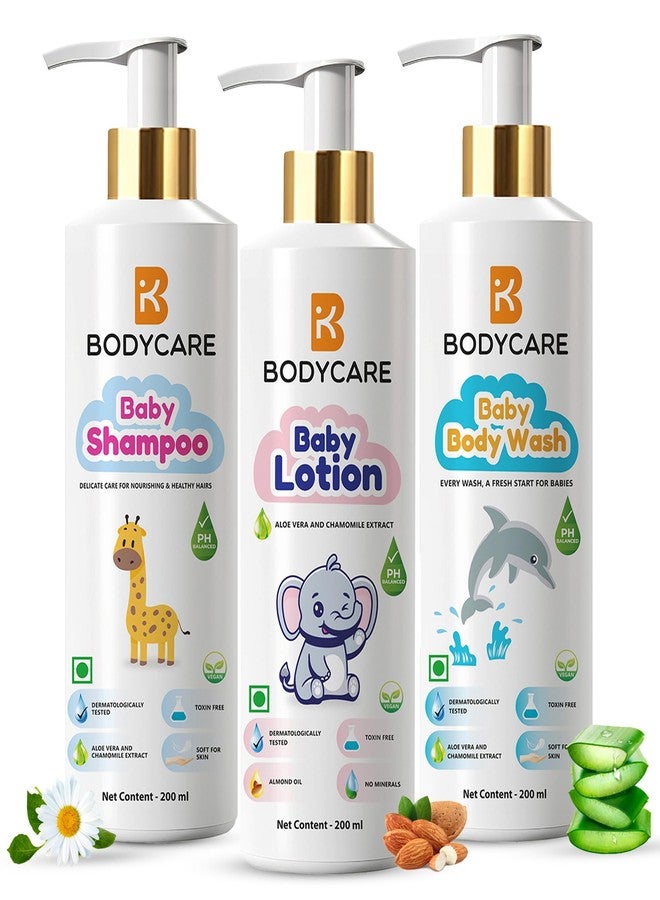 Bodycare Baby Skin Care Range Combo Pack of 3 - Shampoo, Lotion & Body Wash (200ml each) - Image 1