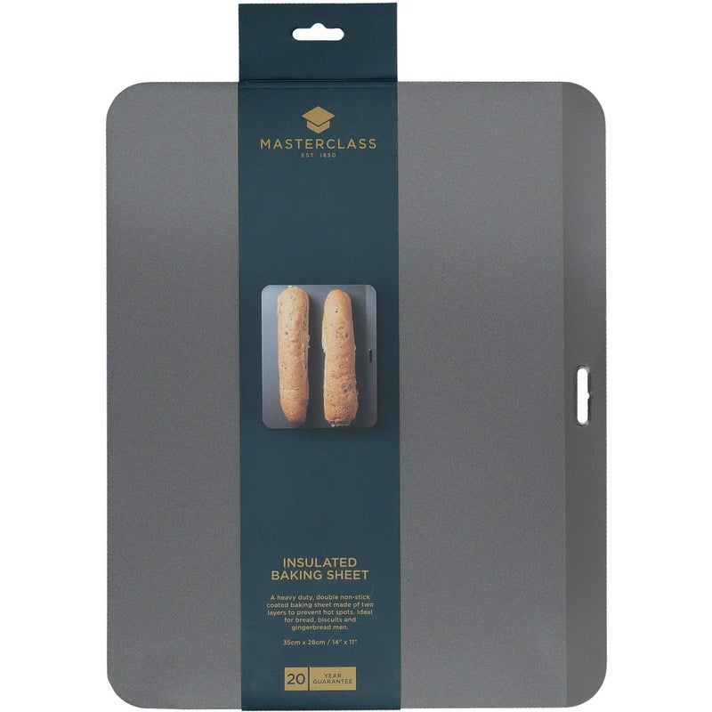 ماستر كلاس ورقة خبز Kcmchb4 من ماستر كلاس مع مادة PFOA غير قابلة للالتصاق وتصميم معزول من الفولاذ الكربوني شديد التحمل 35 × 28 سم رمادي - Image 3