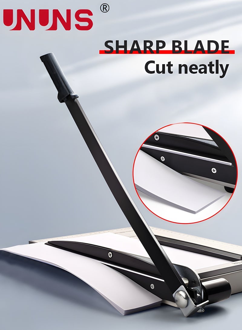 UNUNS Paper Cutter Guillotine,A4 Paper Cutting Board,Heavy Duty Metal Base Trimmer Gridded Paper Photo Guillotine Craft Machine,Professional Paper Cutter and Trimmer For Home,Office - Image 3