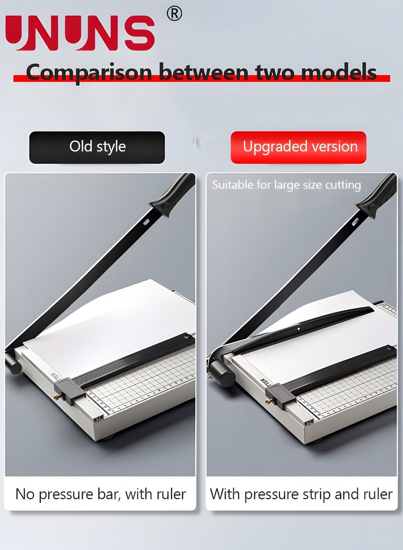 UNUNS Paper Cutter Guillotine,A4 Paper Cutting Board,Heavy Duty Metal Base Trimmer Gridded Paper Photo Guillotine Craft Machine,Professional Paper Cutter and Trimmer For Home,Office - Image 5