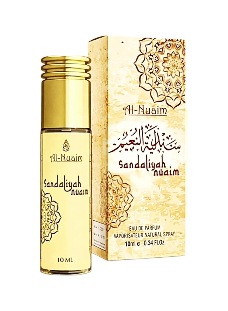 Al Nuaim Sandaliyah Nuaim Eau de Parfum Spray Unisex 10ml | Long Lasting Sandalwood Natural Fragrance Mini Perfume | Warm Woody Elegant Scent for Men & Women | Travel Size Pocket Vaporisateur - Image 1