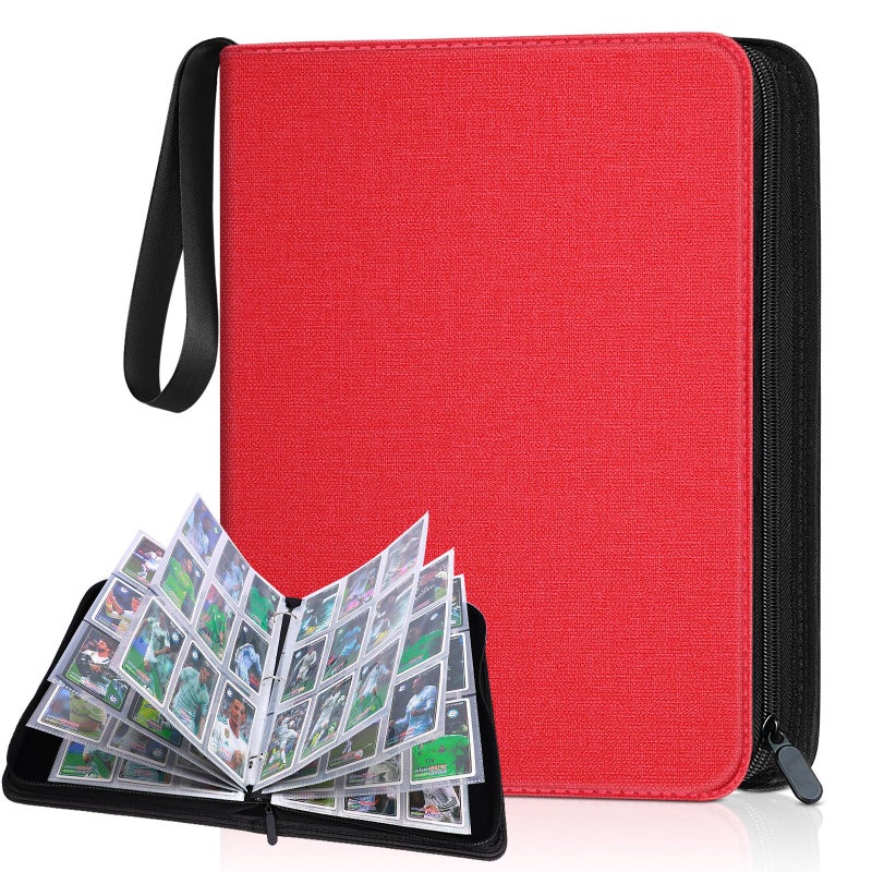 Kitoyz 900 Pockets Card Binder Trading Card Album Display Holder PU Cover Zip Binder for Cards Durable Card Holder Album for TCG Game Cards And Sports Cards