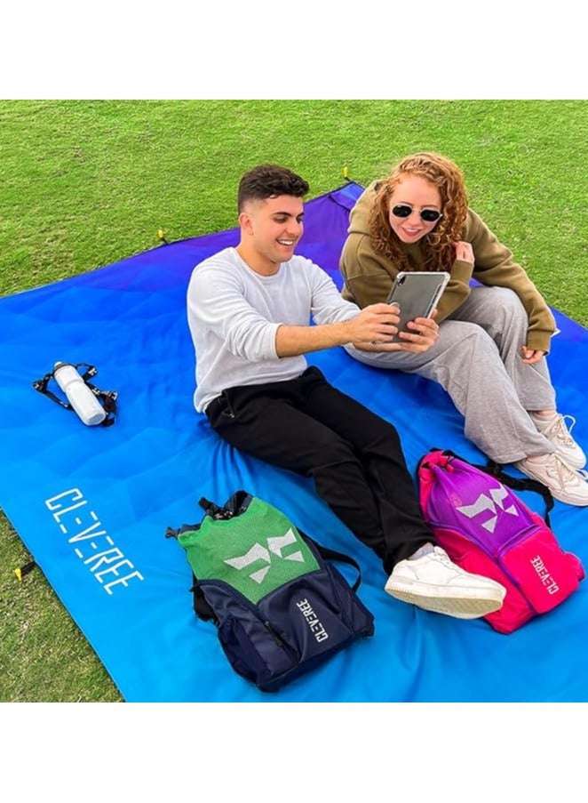 CLEVEREE® Sports Mesh Backpack for Swimming, Football, Beach. Basketball, Gym - Breathable - Waterproof pocket - Shoe Compartment Pocket (Midnight Strike) - Image 4